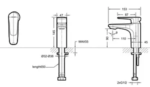 Смеситель для раковины Bravat Source хром F1173218CP-ENG Смеситель для раковины Bravat Source хром F1173218CP-ENG, 2