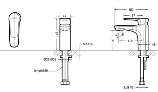 Смеситель для раковины Bravat Source хром F1173218CP-ENG