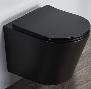 Унитаз подвесной безободковый Comforty черный матовый 105MB Унитаз подвесной безободковый Comforty черный матовый 105MB, 1