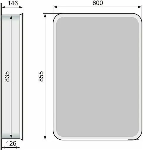 Шкаф-зеркало Jorno Pastel 60 R розовый иней Pas.03.60/PI