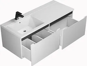 Тумба под умывальник подвесная Uperwood UPD Tanos 120 L белый с графитовыми вставками 291020265 Тумба под умывальник подвесная Uperwood UPD Tanos 120 L белый с графитовыми вставками 291020265, 3