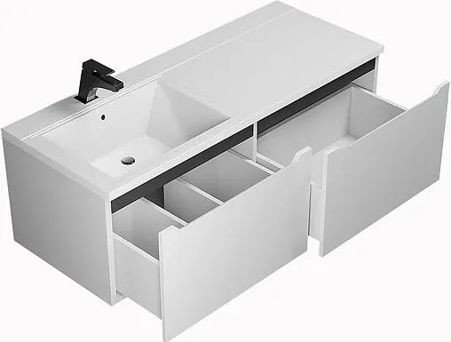 Тумба под умывальник подвесная Uperwood UPD Tanos 120 L белый с графитовыми вставками 291020265 Тумба под умывальник подвесная Uperwood UPD Tanos 120 L белый с графитовыми вставками 291020265