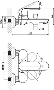 Смеситель для ванны D&K Venice Gondola хром DA1023201 Смеситель для ванны D&K Venice Gondola хром DA1023201, 2