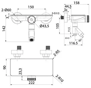 Смеситель для ванны IDDIS Shelfy чёрный матовый SHEBLBTi02WA Смеситель для ванны IDDIS Shelfy чёрный матовый SHEBLBTi02WA, 2