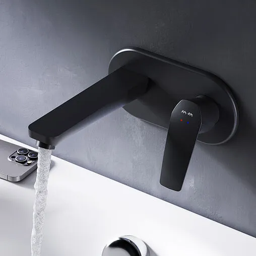 Смеситель для раковины из стены Am.Pm Gem чёрный матовый F90A72222
