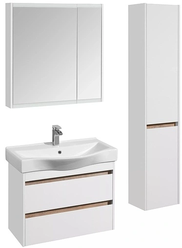 Шкаф-зеркало Aquaton Нортон 80 белый глянец 1A249202NT010