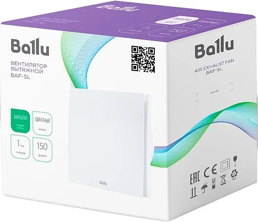 Вентилятор вытяжной Ballu BAF-SL 150 V белый