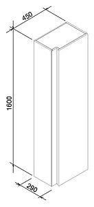 Шкаф-пенал подвесной Ravak SB 10° 45 серый X000000752 Шкаф-пенал подвесной Ravak SB 10° 45 серый X000000752, 2
