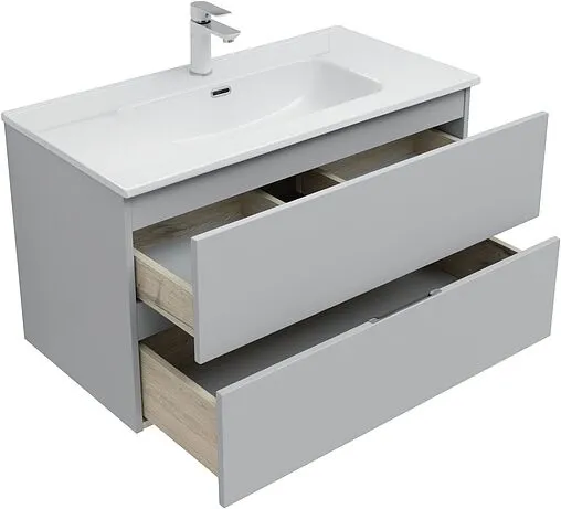 Тумба под умывальник подвесная Aquanet Алвита New 90 серый 00303922