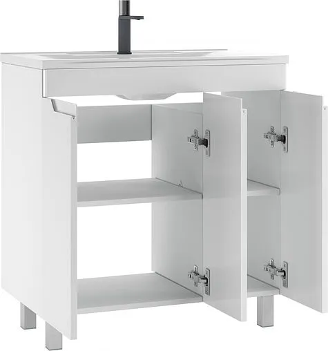 Тумба под умывальник напольный Домино Optima 80 белый глянец DO1910T