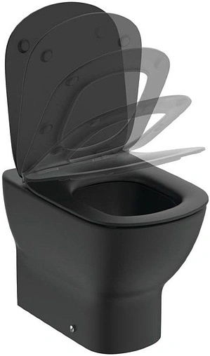 Унитаз приставной безободковый Ideal Standard Tesi AquaBlade Silk Black черный матовый T0077V3