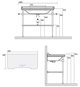 Консоль Kerasan Waldorf 108 бронза 9196K3br Консоль Kerasan Waldorf 108 бронза 9196K3br, 2