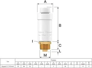 Воздухоотводчик автоматический ½&quot;н Flamco Flexvent 27743, 3