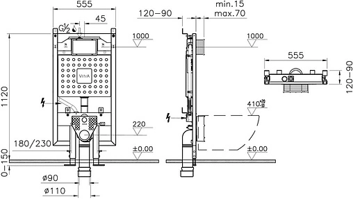 Инсталляция для подвесного унитаза VitrA V8 768-5800-01 Инсталляция для подвесного унитаза VitrA V8 768-5800-01