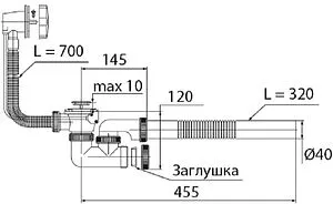 Слив-перелив для ванны VIRPlast Универсал хром 30982476 Слив-перелив для ванны VIRPlast Универсал хром 30982476, 2