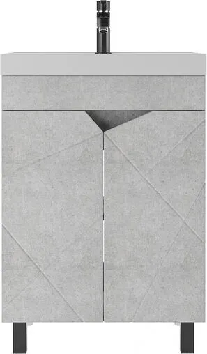 Тумба под умывальник напольная Домино Vector 60 метрополитан грей/бетон серый DV6612T