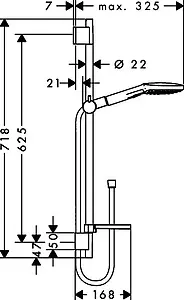 Душевая стойка Hansgrohe Raindance Select E 120 3jet 65см хром 26620000 Душевая стойка Hansgrohe Raindance Select E 120 3jet 65см хром 26620000, 2