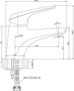 Смеситель для раковины Aquanet Conte хром SD91383, 2