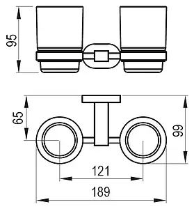 Стакан двойной Ravak Chrome хром X07P189, 3