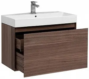 Тумба-умывальник подвесная Aquanet Нью-Йорк 85 орех 00203947+ Тумба-умывальник подвесная Aquanet Нью-Йорк 85 орех 00203947+, 4