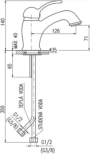 Смеситель для раковины Rav Slezak Labe золото L027.5Z