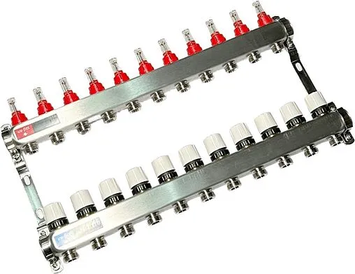 Группа коллекторная с расходомерами 11 отводов 1&quot;в/в x ¾&quot;ек Uni-fitt TECHNO 450W4311