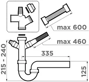 Отводная арматура для измельчителя Omoikiri NA-01 4956655 Отводная арматура для измельчителя Omoikiri NA-01 4956655, 2