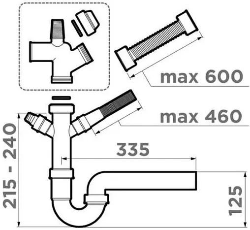 Отводная арматура для измельчителя Omoikiri NA-01 4956655