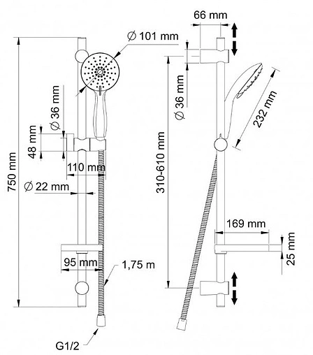 Душевая стойка Swedbe Calypso хром 5081