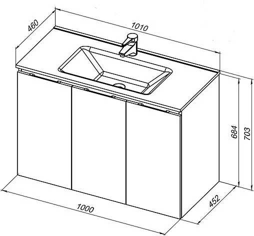 Тумба-умывальник подвесная Aquanet Алвита New 100 серый 00277532+00254365