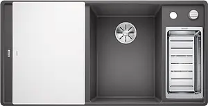 Мойка кухонная Blanco Axia III 6 S-F 100 R (доска стекло) тёмная скала 523490, 1