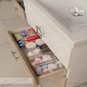 Тумба-умывальник напольная Aquaton Стамбул 105 белый/лиственница 1A1273K0ST580 Тумба-умывальник напольная Aquaton Стамбул 105 белый/лиственница 1A1273K0ST580, 3