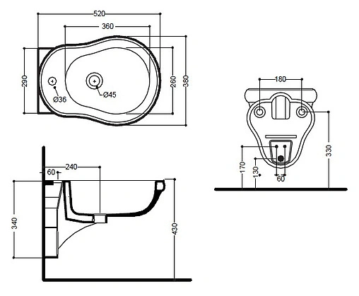 Биде подвесное Kerasan Retro белый 102601*1