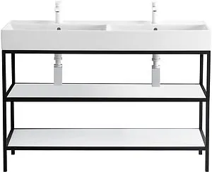 Консоль двухъярусная с умывальником напольная Cezares Cadro 120 чёрный/белый CADRO-120/46/73-2C-PIA-MET-ST+CADRO-120-MENS-BIANCO+CADRO-120-MENS-BIANCO Консоль двухъярусная с умывальником напольная Cezares Cadro 120 чёрный/белый CADRO-120/46/73-2C-PIA-MET-ST+CADRO-120-MENS-BIANCO+CADRO-120-MENS-BIANCO, 1