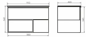 Тумба-умывальник подвесная Comforty Франкфурт 90 дуб шоколадно-коричневый/чёрный 00004150657CF, 2