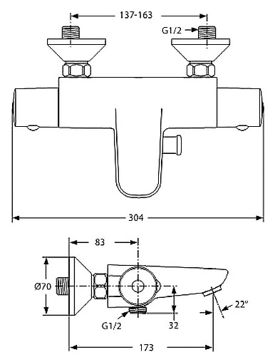Термостат для ванны Vidima V-Style хром A6194AA Термостат для ванны Vidima V-Style хром A6194AA