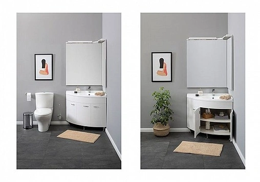 Тумба под умывальник напольная Aquanet Корнер 89 R белый 00158825