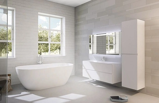 Ванна отдельностоящая из искусственного камня Riho Bilbao 170x80 белый B118001105