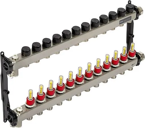 Группа коллекторная с расходомерами 12 отводов 1&quot;нг x ¾&quot;ек TECEfloor SLQ 77310012