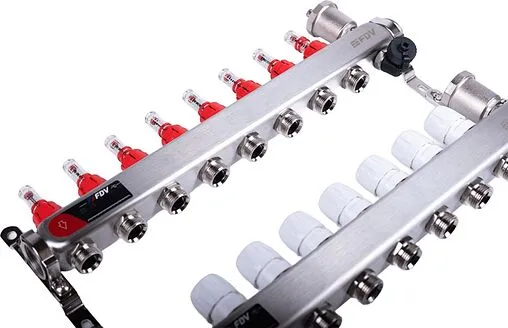 Группа коллекторная с расходомерами 8 отводов 1&quot;в/в x ¾&quot;ек FDV S1103C-2/8