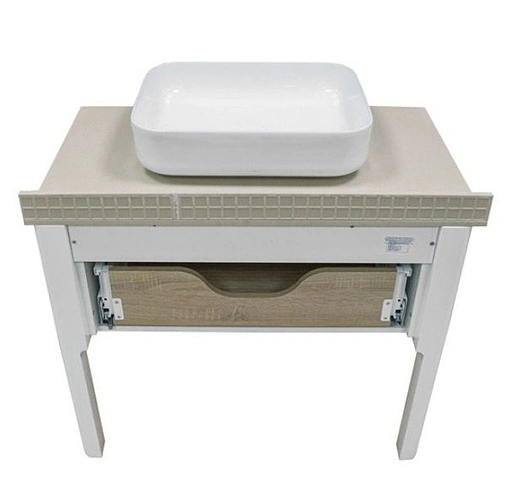 Тумба-умывальник напольная Comforty Лондон 90-1 белый/бежевый 00-00006547CF