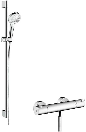 Душевая стойка с термостатом Hansgrohe Ecostat 1001 CL/Crometta 100 Vario 2jet 90см хром/белый 27813400