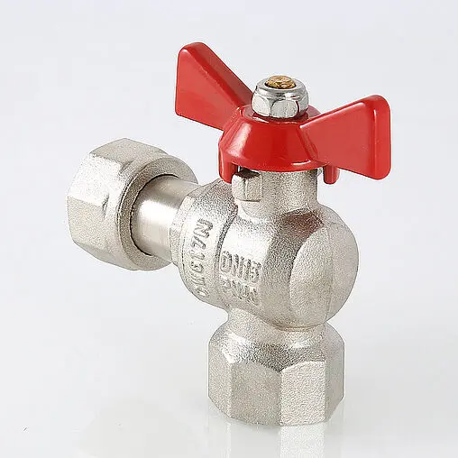 Кран шаровый с накидной гайкой угловой ¾"в x ¾"нг Valtec Base VT.266.N.0505