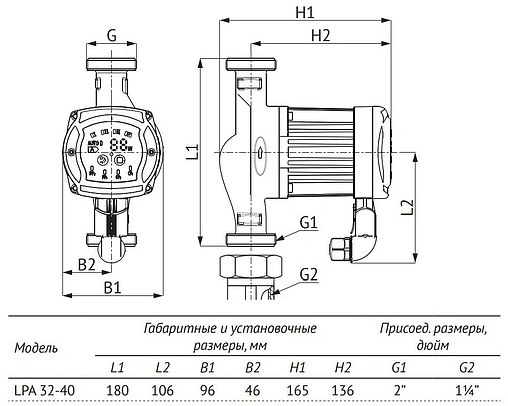 Насос циркуляционный Unipump LPA 32-40 180 46637