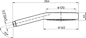 Лейка ручного душа Bossini Dinamica 140 хром B00166.030 Лейка ручного душа Bossini Dinamica 140 хром B00166.030, 2