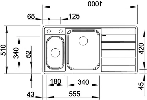 Мойка кухонная Blanco Axis III 6 S-IF 100 L нержавеющая сталь 522105