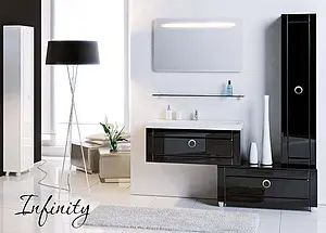 Шкаф-пенал подвесной Aqwella Infinity 35 чёрный Inf.05.35/BLK Шкаф-пенал подвесной Aqwella Infinity 35 чёрный Inf.05.35/BLK, 3