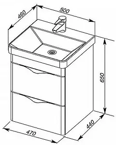 Тумба-умывальник Aquanet Орлеан 50 белый 00183080+00182310 Тумба-умывальник Aquanet Орлеан 50 белый 00183080+00182310, 2