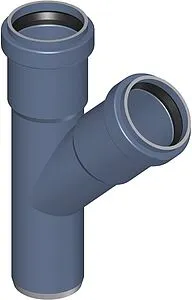 Тройник внутренний бесшумный D=75x75мм Угол 45° Poloplast POLO-KAL NG P2221, 1