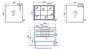 Тумба-умывальник напольная Aqwella Milan 100 белый Mil.01.10/2n/W+Ber.10.04.D Тумба-умывальник напольная Aqwella Milan 100 белый Mil.01.10/2n/W+Ber.10.04.D, 2